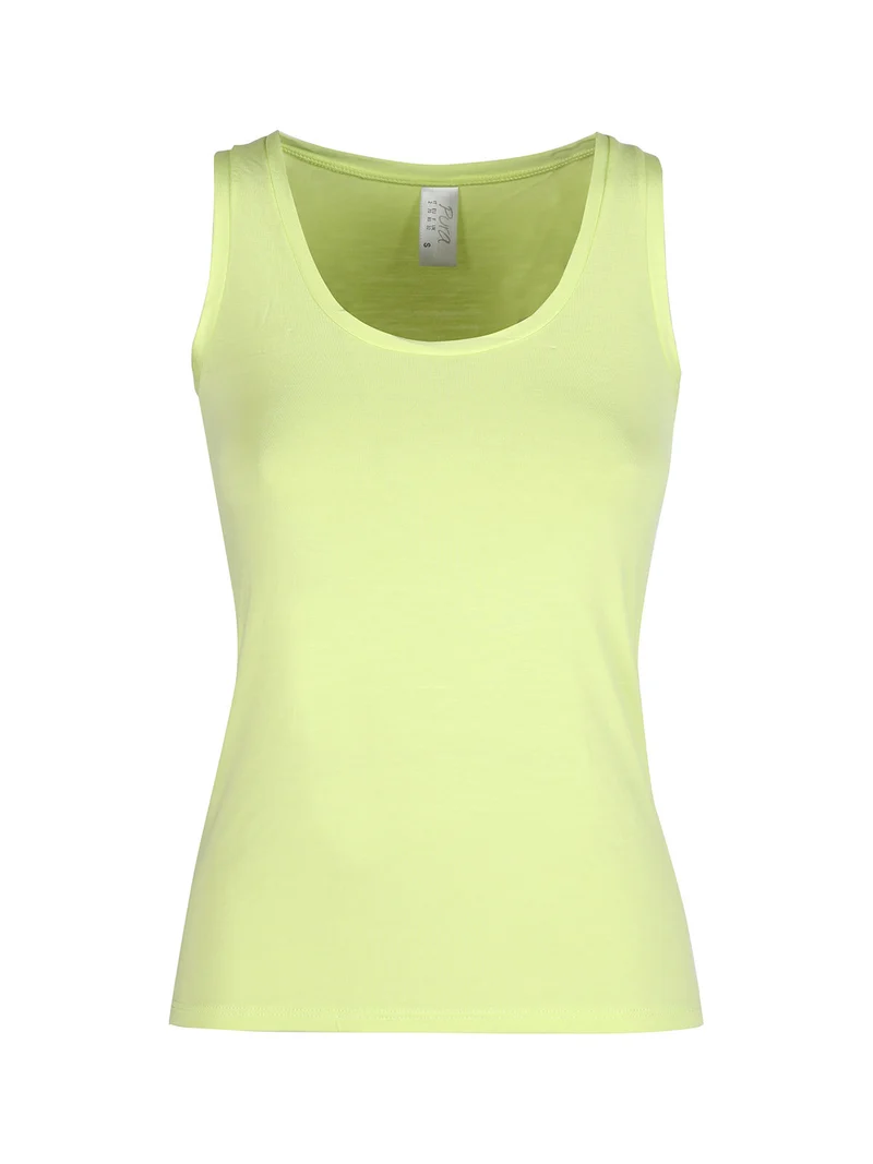 P0718M Top donna in bamboo a spalla larga - limone