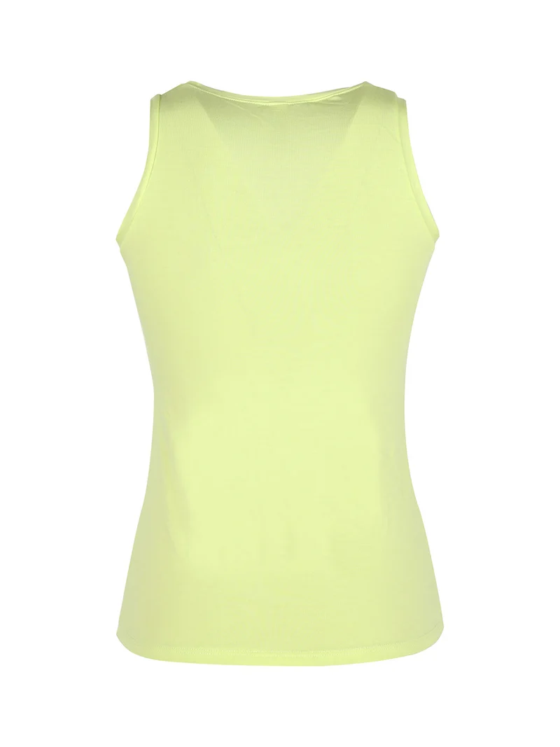 P0718M Top donna in bamboo a spalla larga - limone