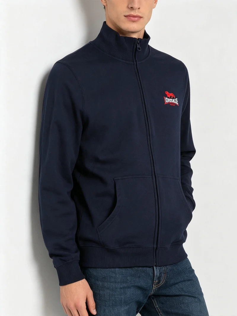 Felpa sportiva da uomo con zip intera - blu scuro
