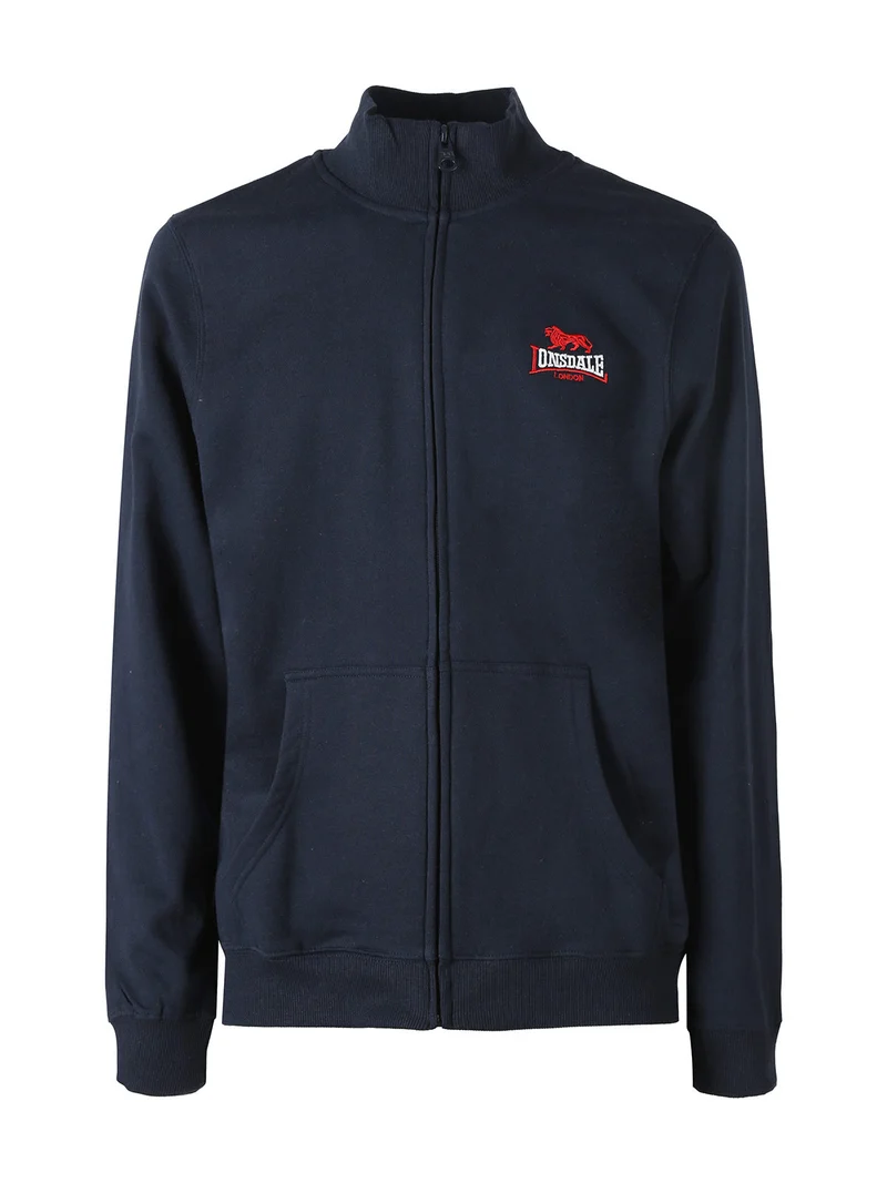 Felpa sportiva da uomo con zip intera - blu scuro