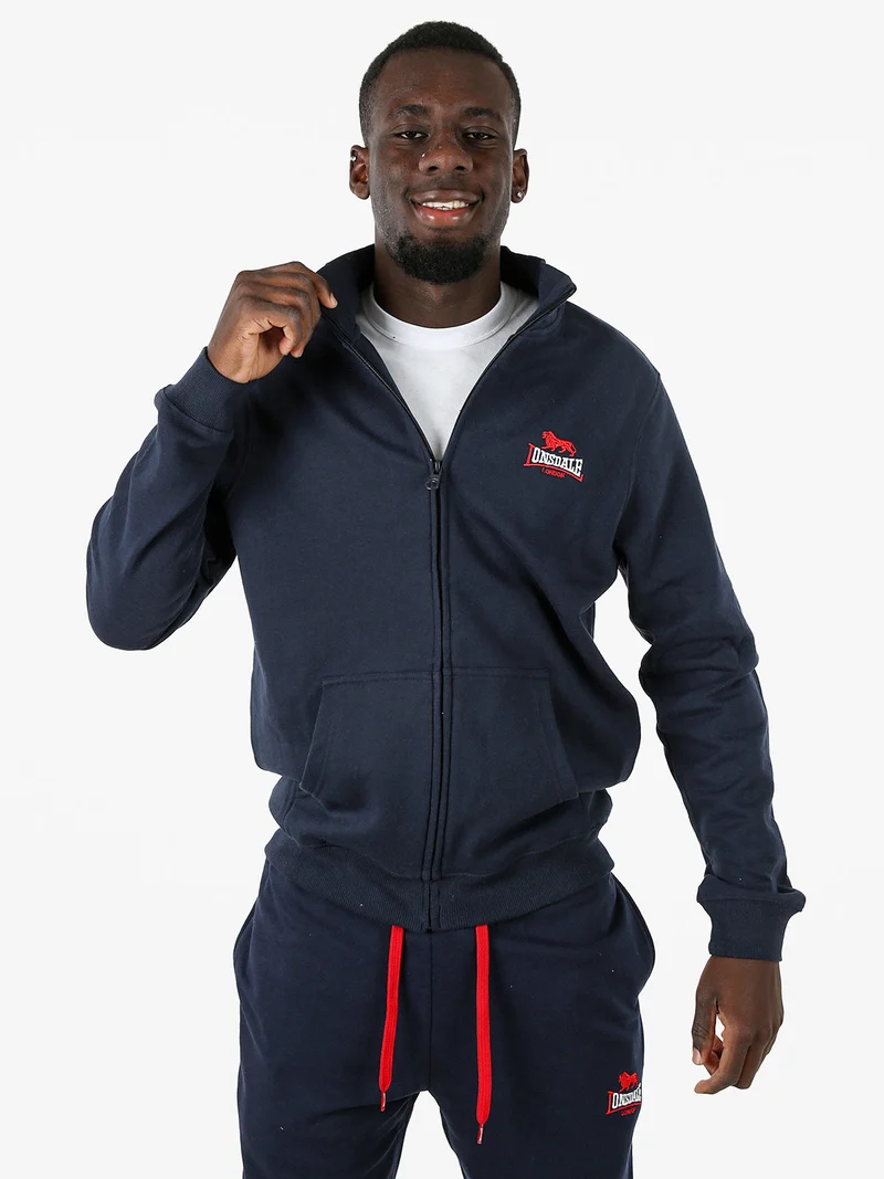 Felpa sportiva da uomo con zip intera - blu scuro