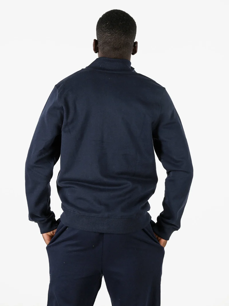 Felpa sportiva da uomo con zip intera - blu scuro