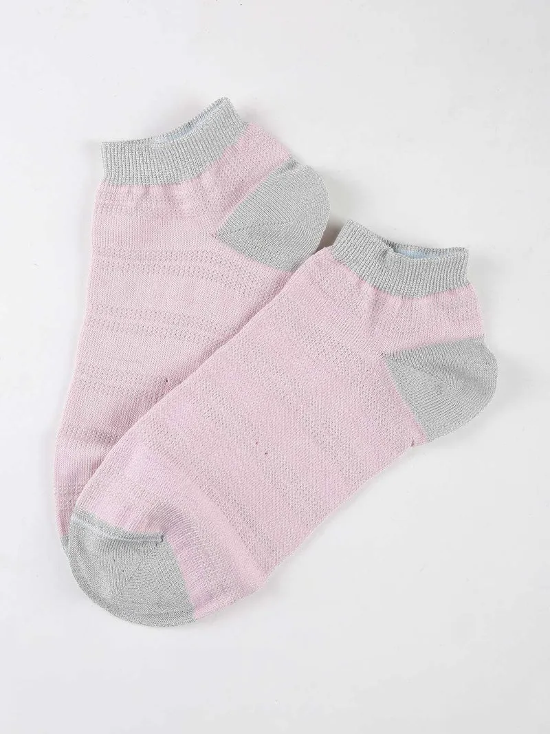 Calze corte donna in lurex - rosa
