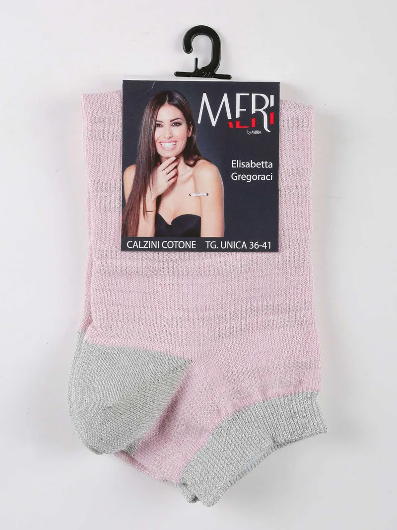 Calze corte donna in lurex - rosa