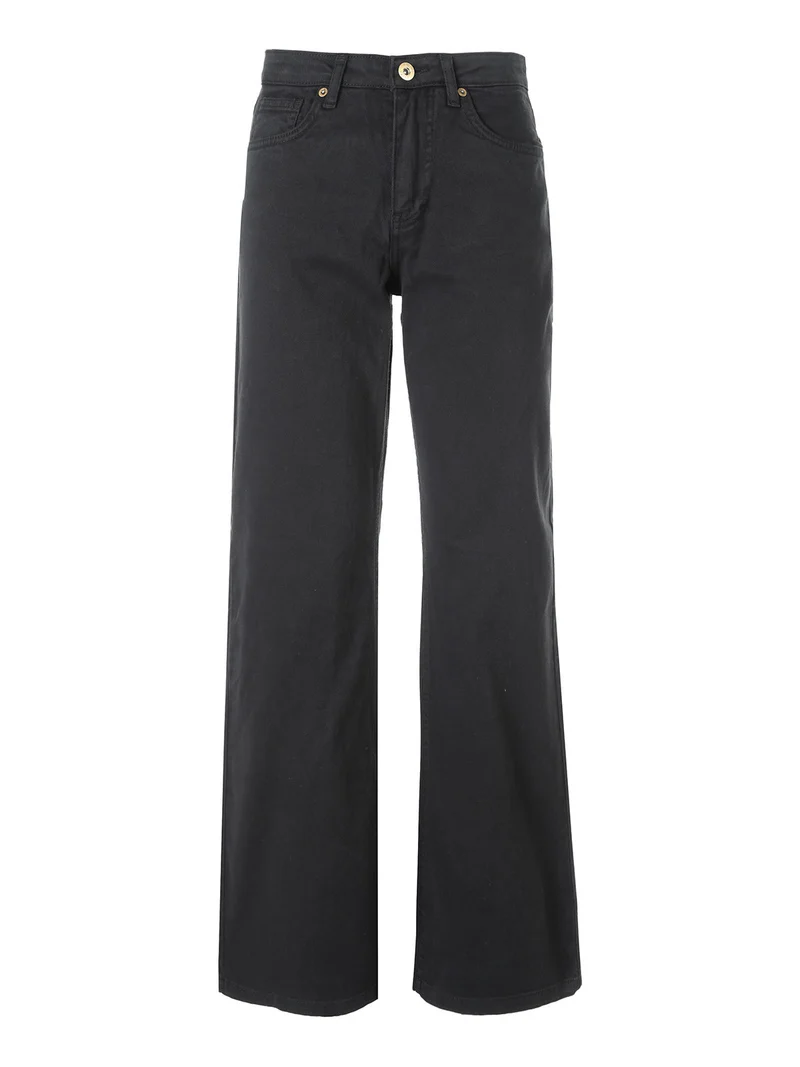 Pantaloni jeans da donna a gamba larga - nero