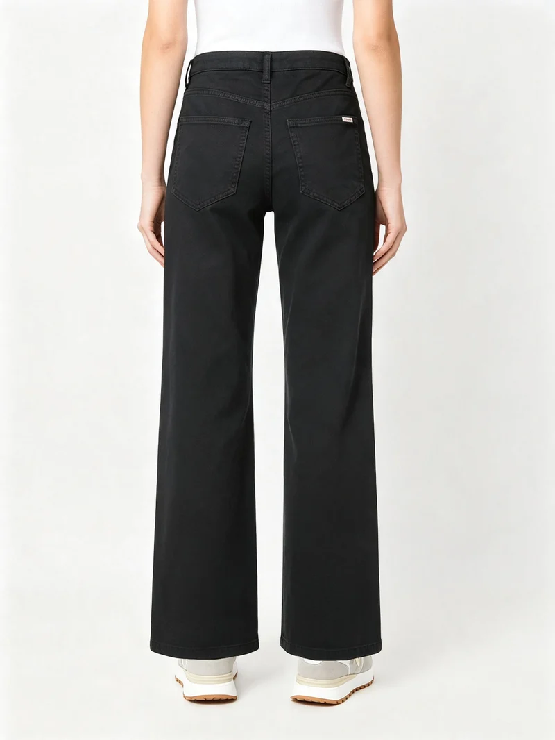 Pantaloni jeans da donna a gamba larga - nero