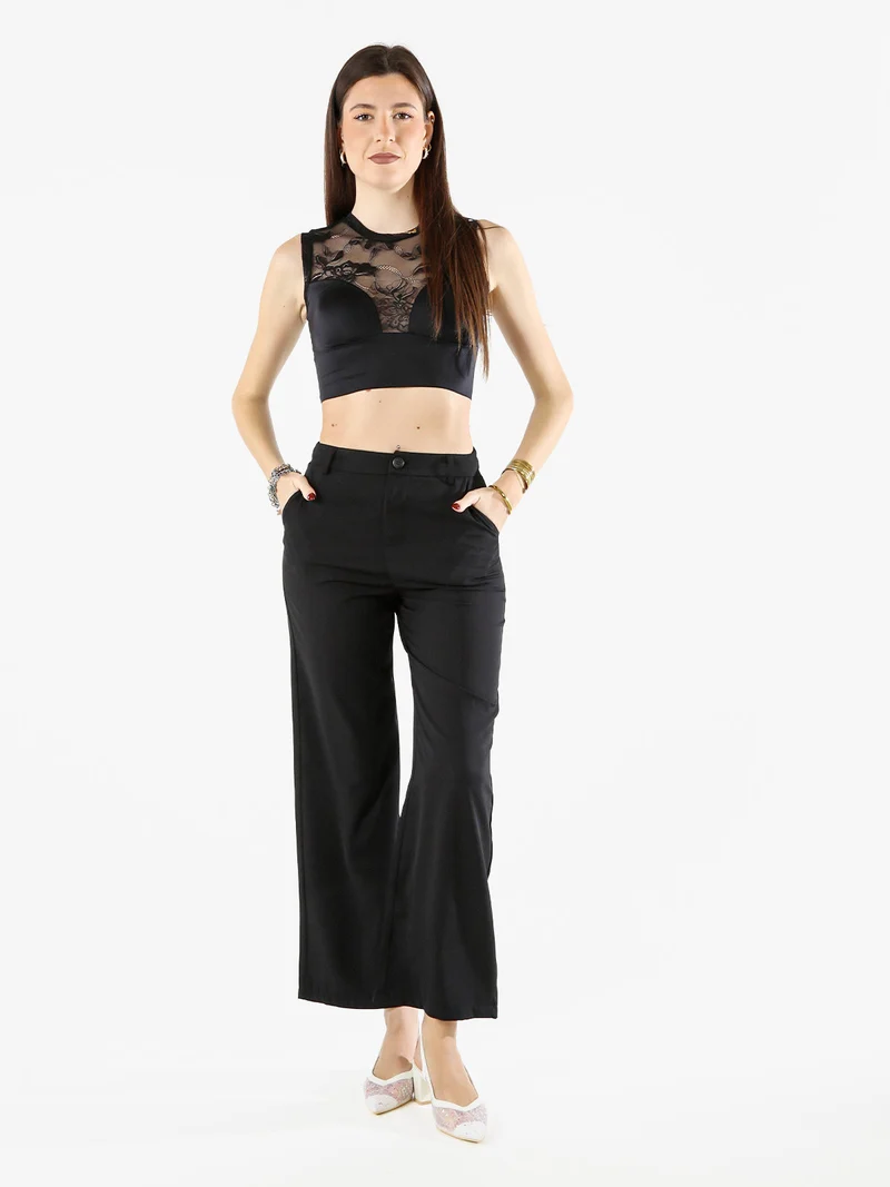 Pantaloni donna a palazzo - nero