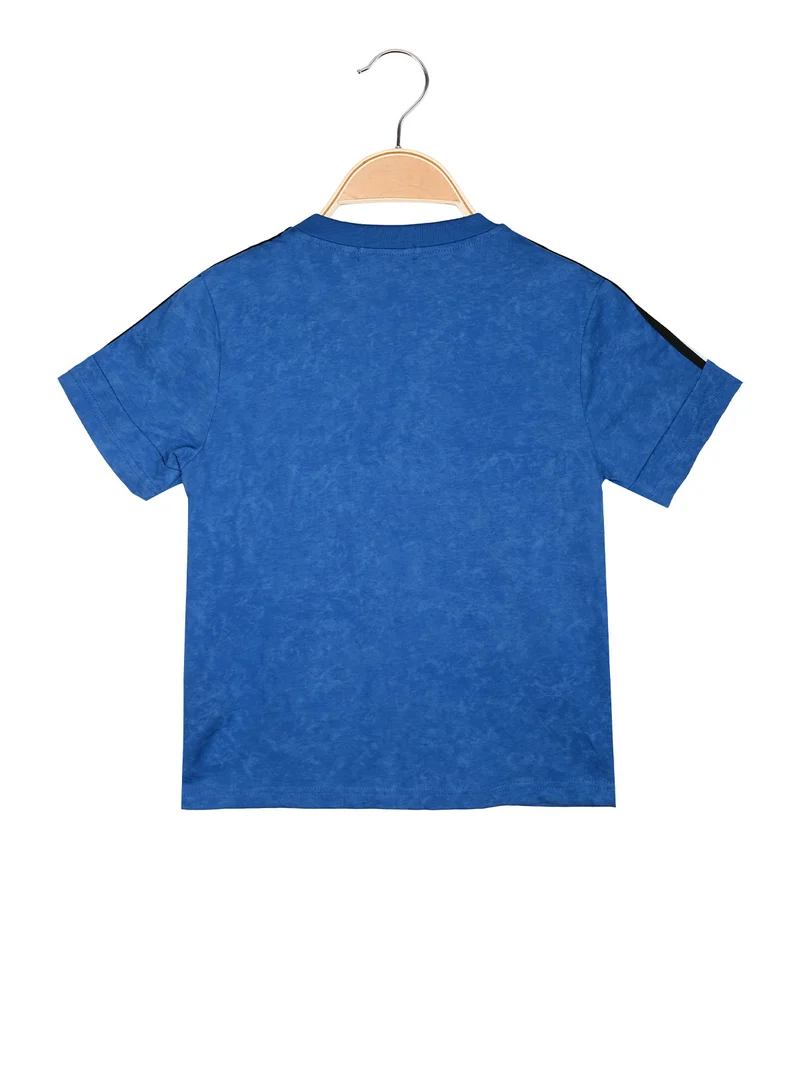 T-shirt da bambino in cotone con stampa scritta - blu