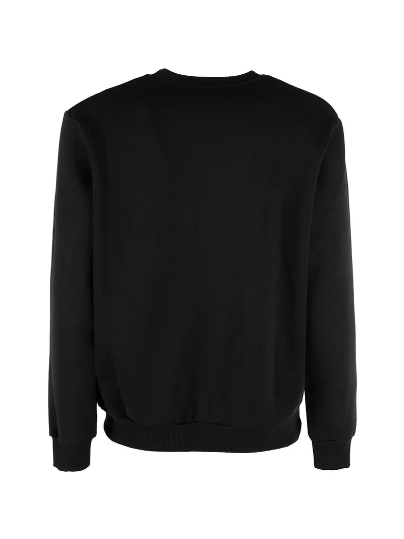 Felpa girocollo sportiva da uomo - nero