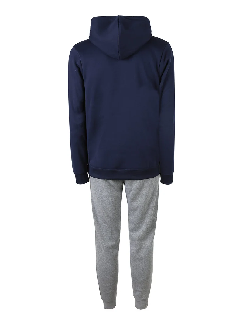 Completo tuta da uomo felpata con cappuccio e zip intera - blu scuro