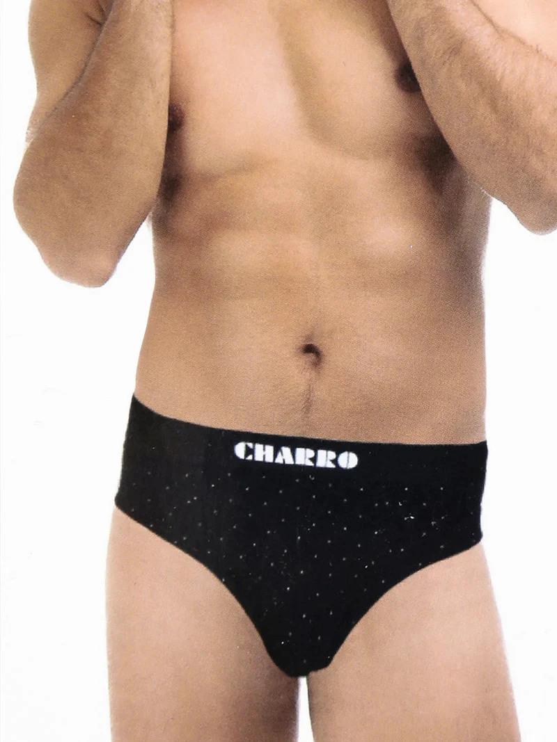 Slip uomo in cotone a pois - nero