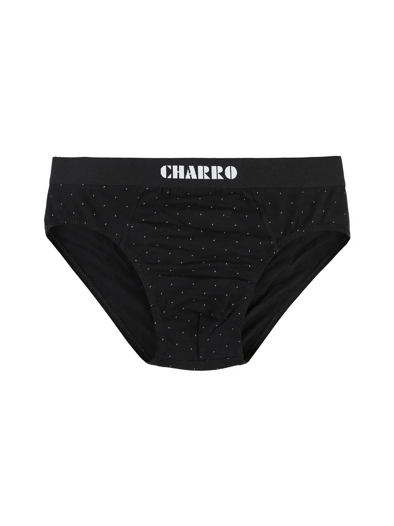 Slip uomo in cotone a pois - nero