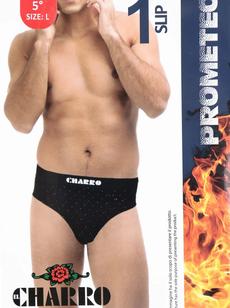 Slip uomo in cotone a pois - nero
