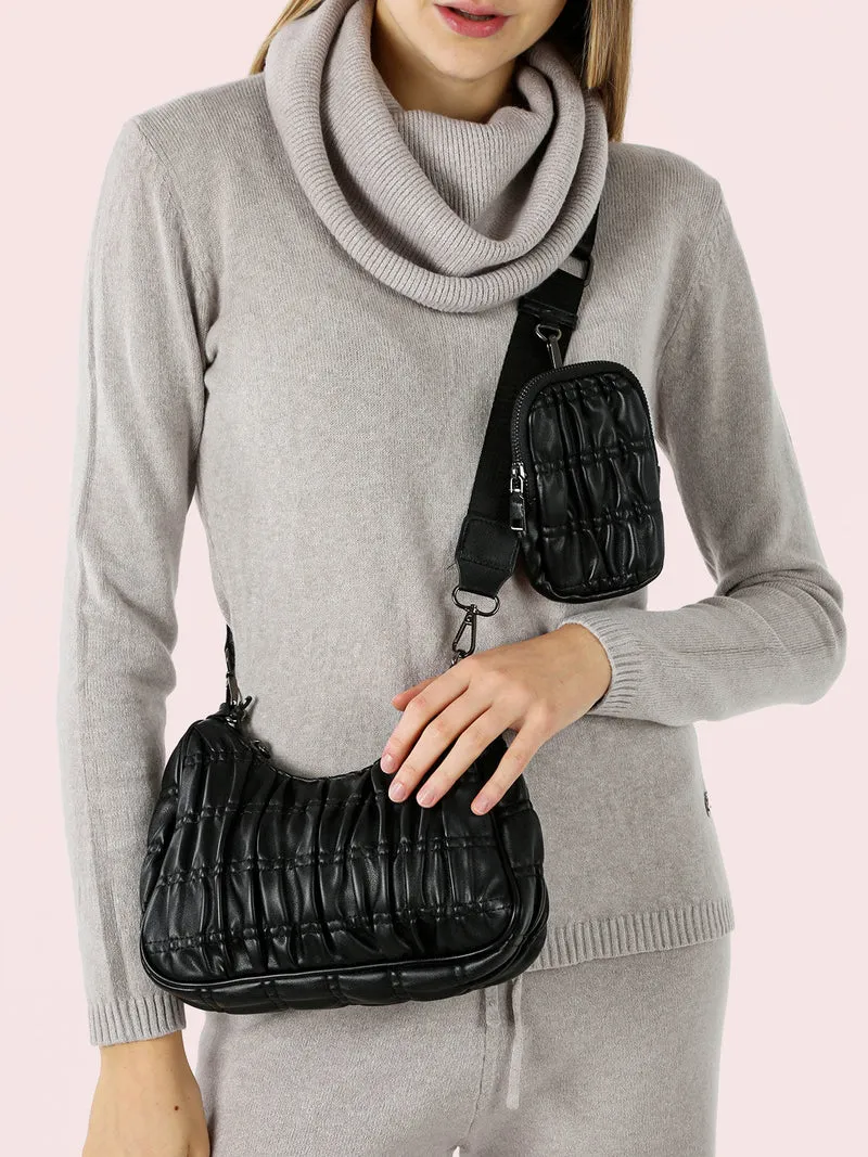 Borsa donna a tracolla con portamonete - nero