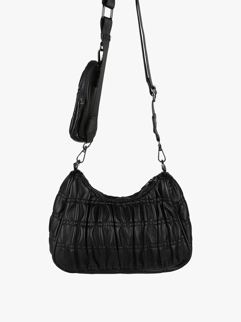 Borsa donna a tracolla con portamonete - nero