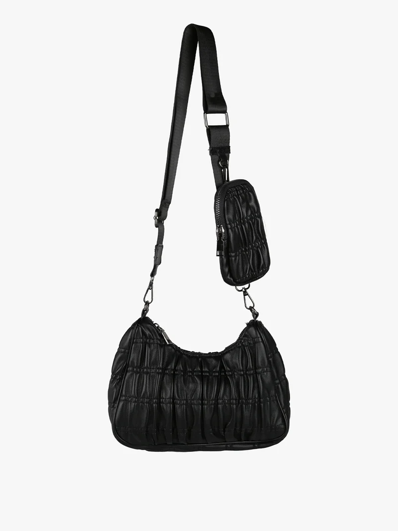Borsa donna a tracolla con portamonete - nero