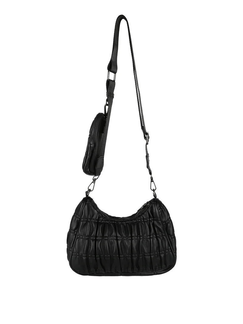 Borsa donna a tracolla con portamonete - nero