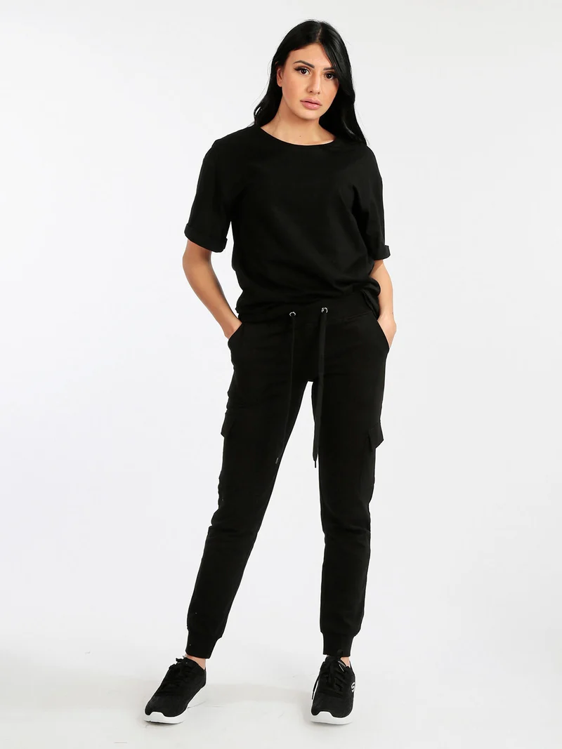 T-shirt donna oversize in cotone - nero