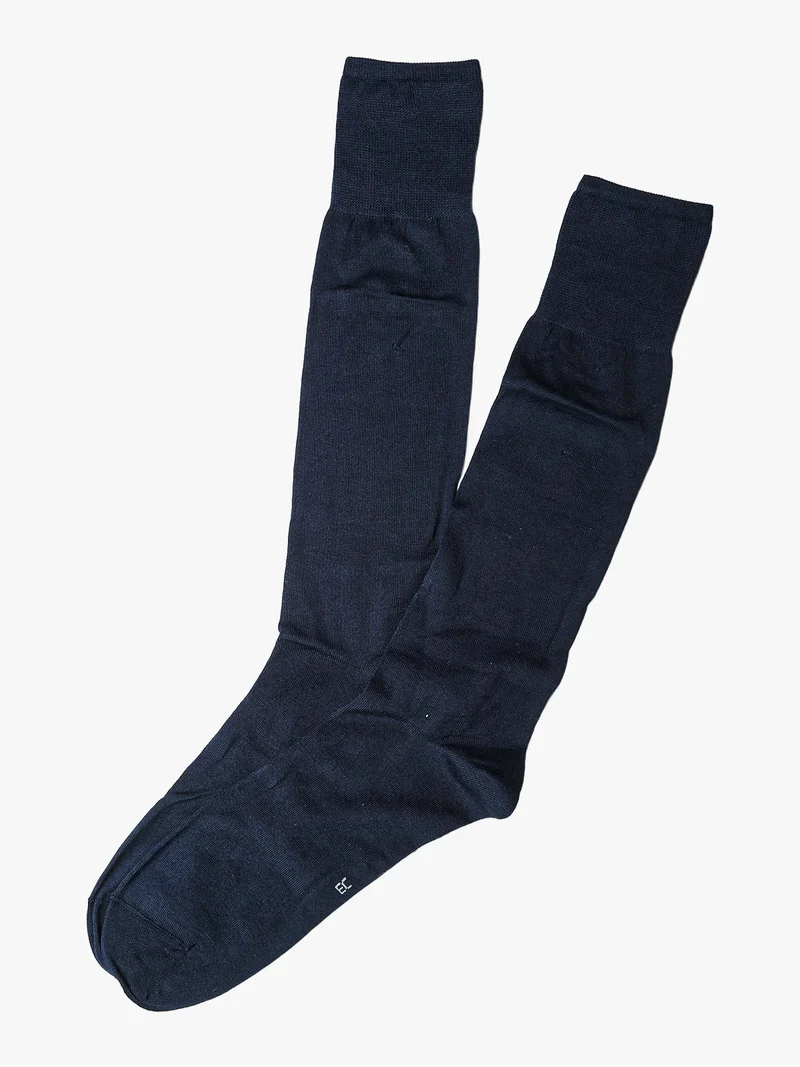 Calze lunghe uomo in cotone Filo di Scozia - blu