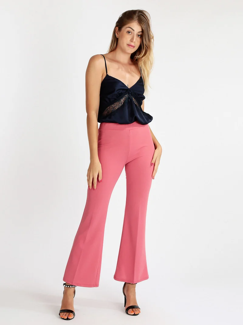 Top donna effetto raso - blu scuro