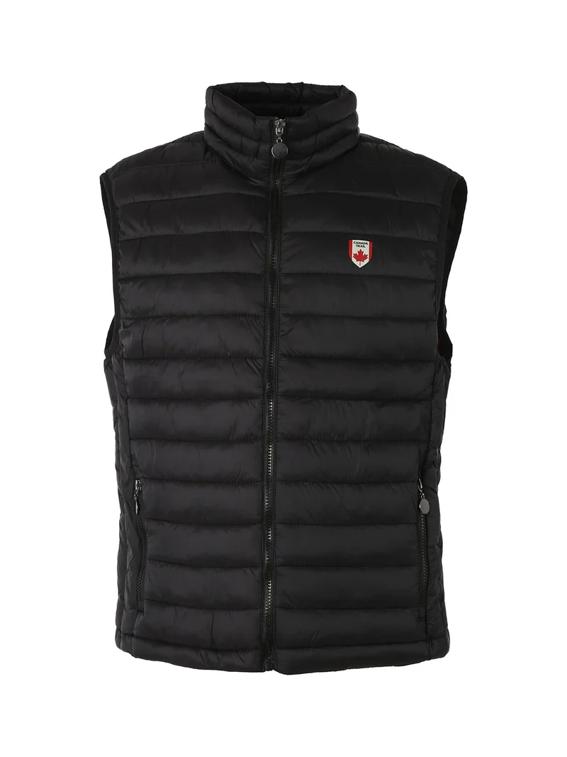 Smanicato imbottito da uomo con zip - nero