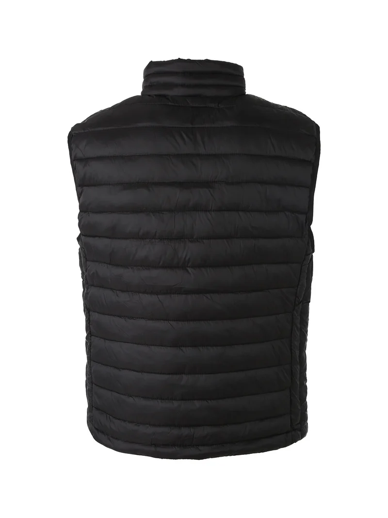 Smanicato imbottito da uomo con zip - nero