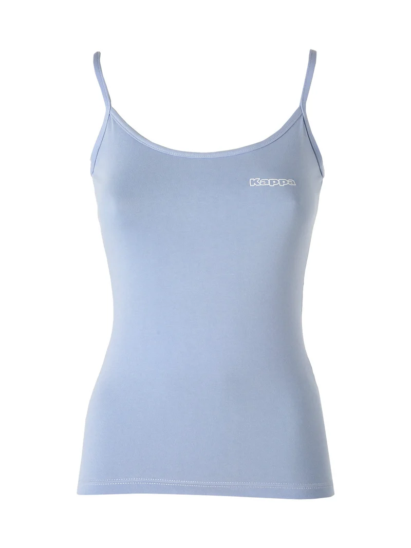 Canotta donna in cotone bielastico a spalla stretta - azzurro