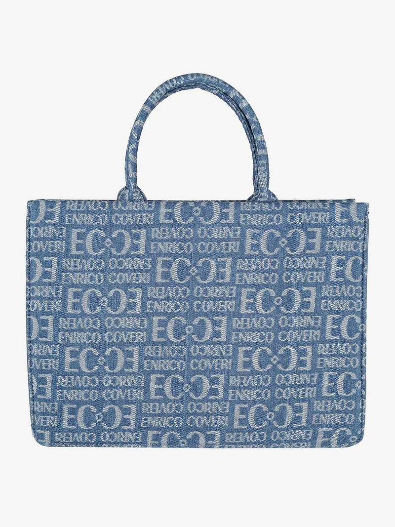 Borsa donna in jeans con doppi manici - blu