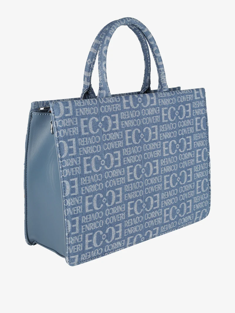 Borsa donna in jeans con doppi manici - blu