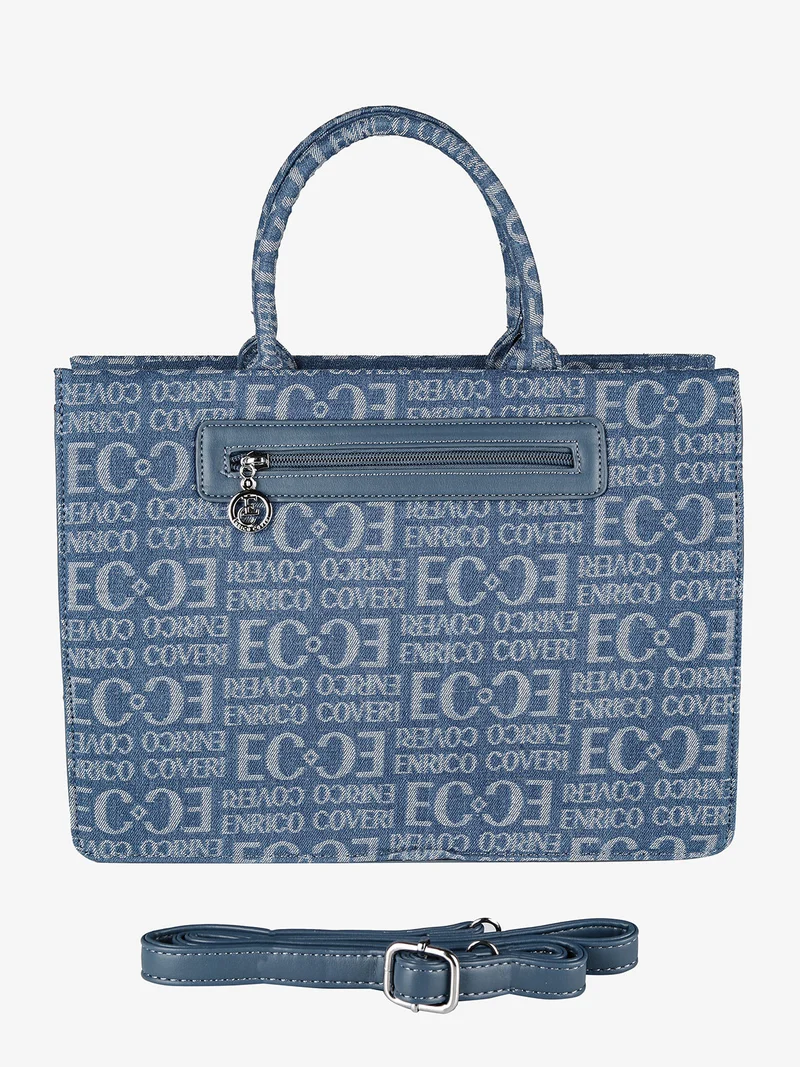 Borsa donna in jeans con doppi manici - blu