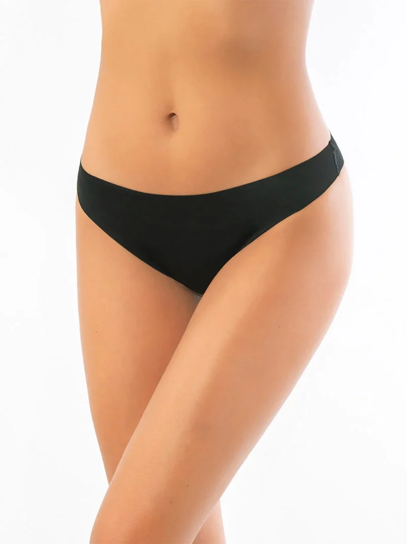 Brasiliana donna in cotone taglio laser - nero