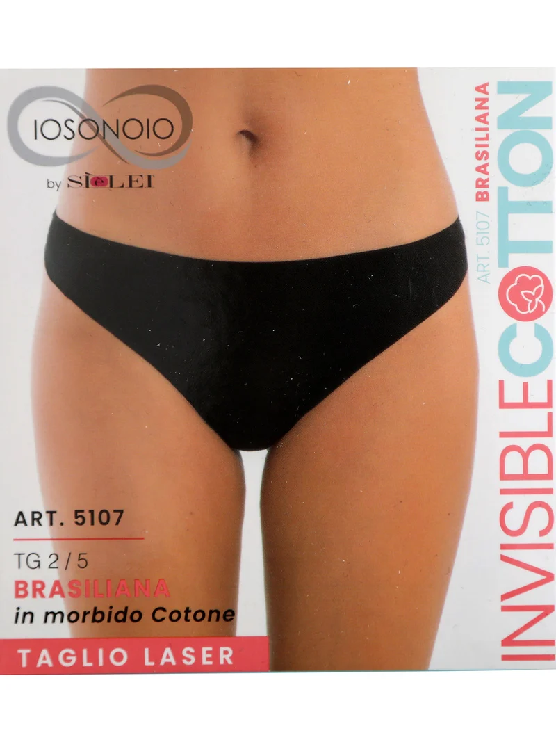 Brasiliana donna in cotone taglio laser - nero