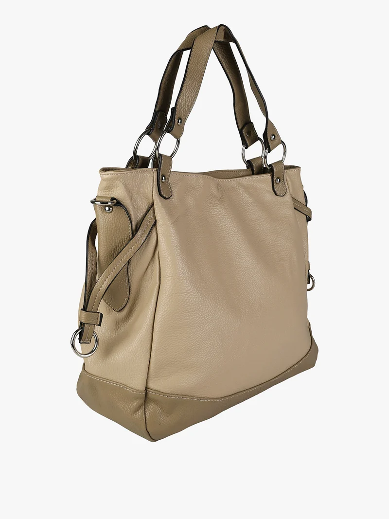 Borsa a spalla da donna bicolore - taupe