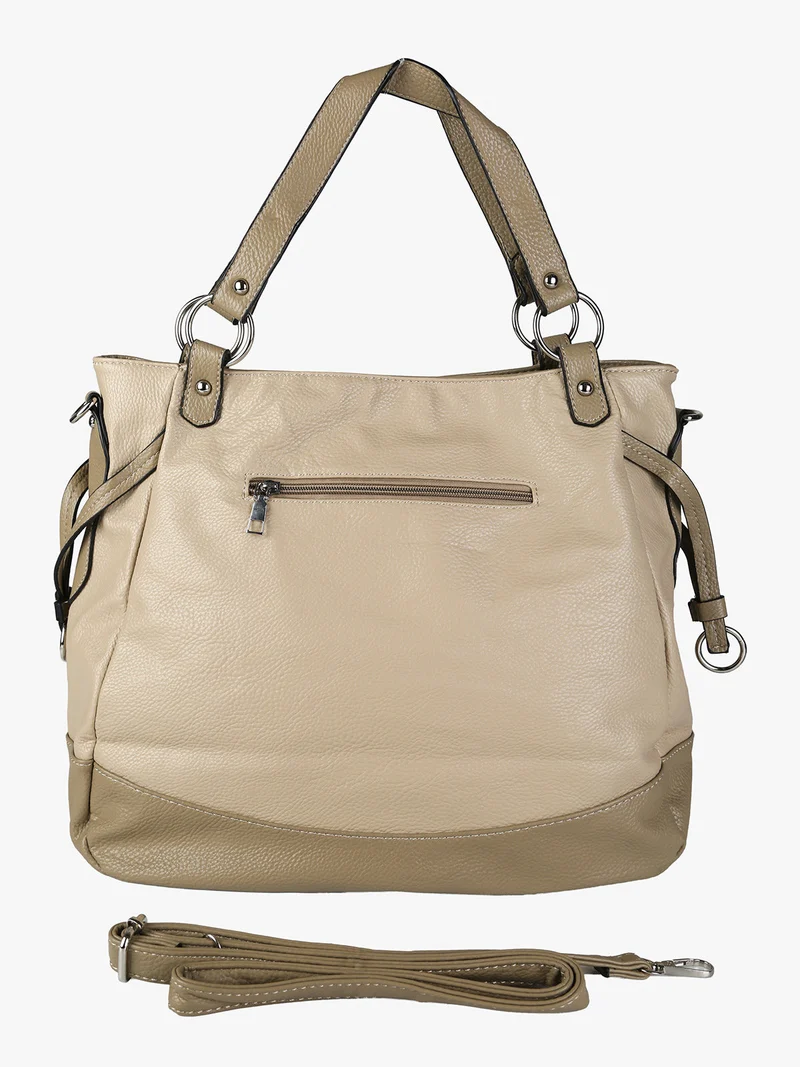 Borsa a spalla da donna bicolore - taupe