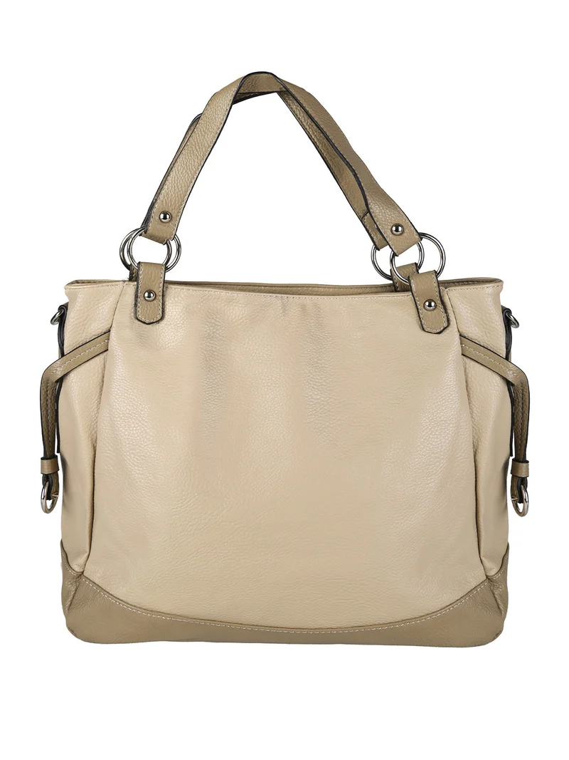 Borsa a spalla da donna bicolore - taupe