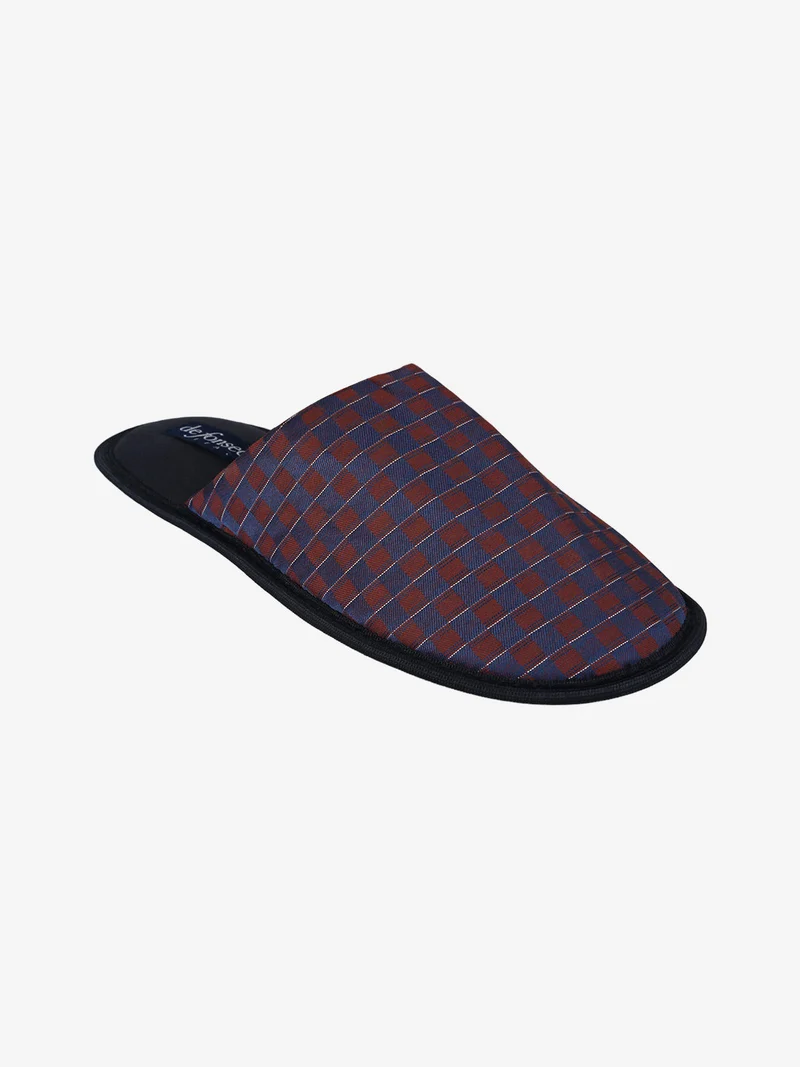 Pantofole uomo a quadretti - blu scuro