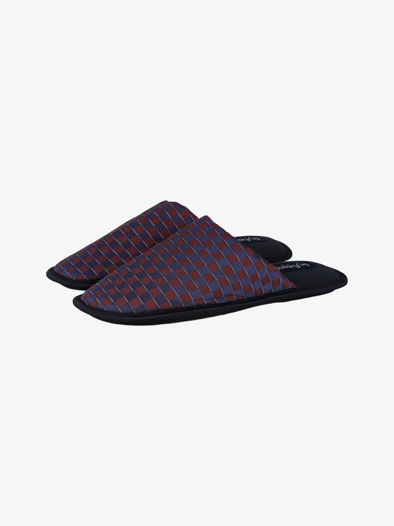 Pantofole uomo a quadretti - blu scuro