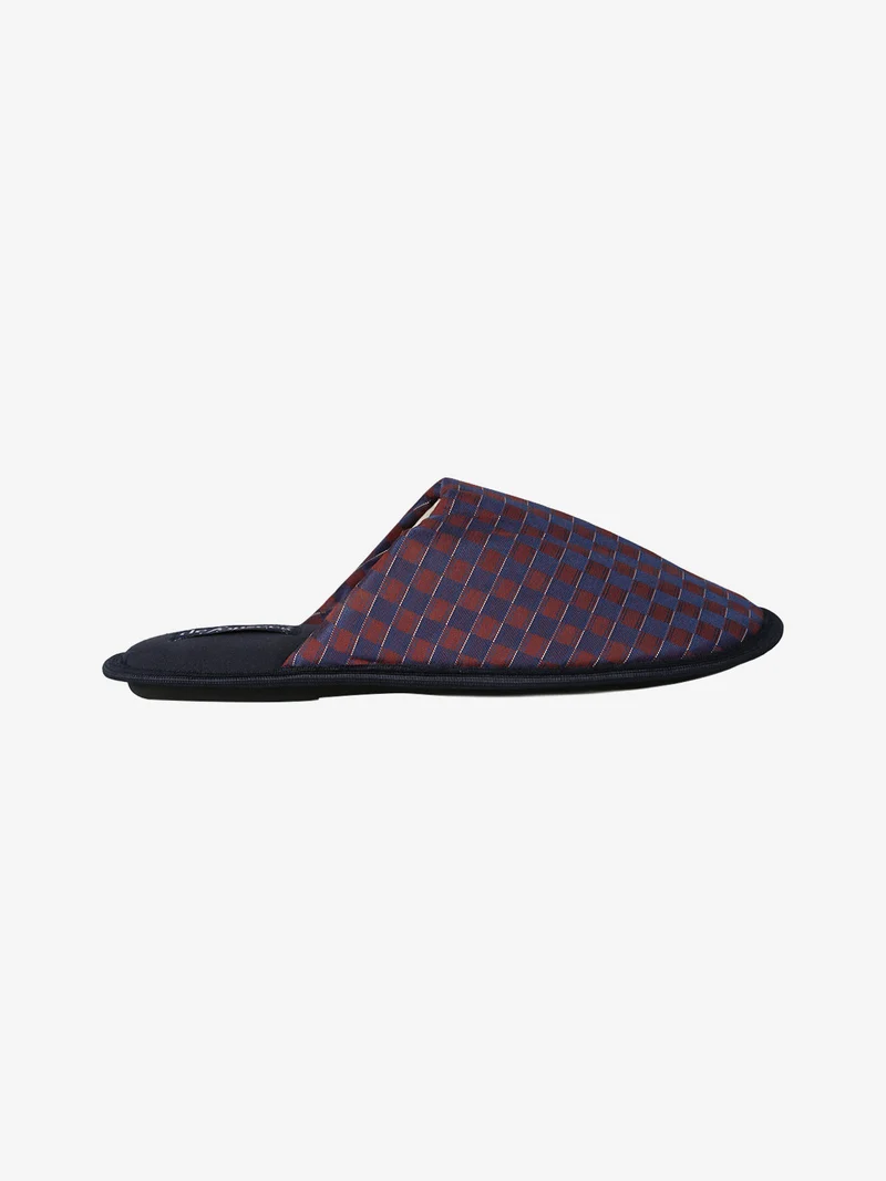 Pantofole uomo a quadretti - blu scuro