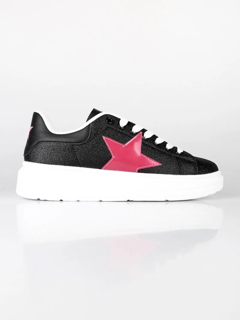 Sneakers donna glitter - nero