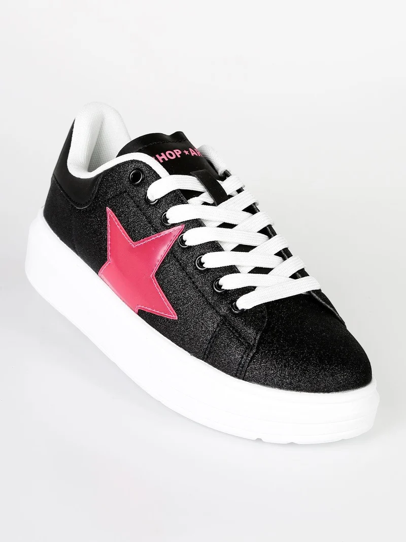 Sneakers donna glitter - nero