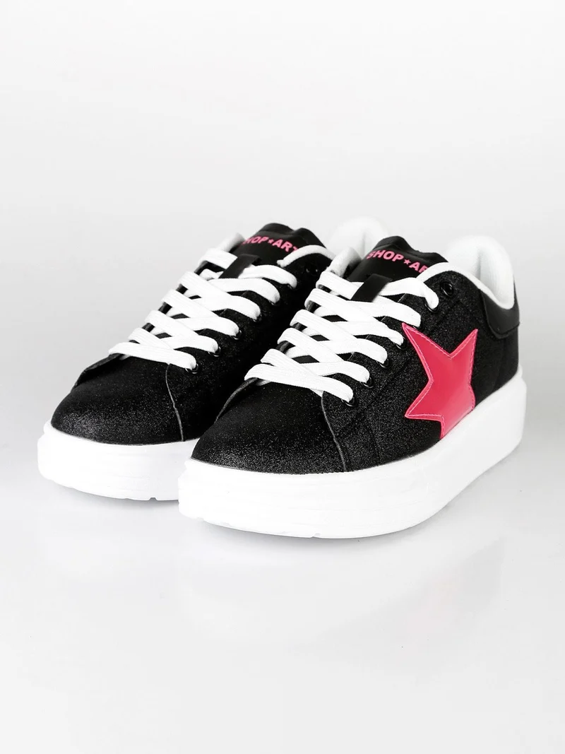 Sneakers donna glitter - nero