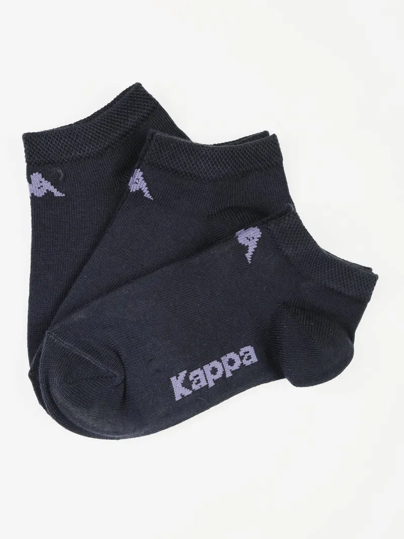 Calze corte 3 paia da bambina in cotone - blu scuro
