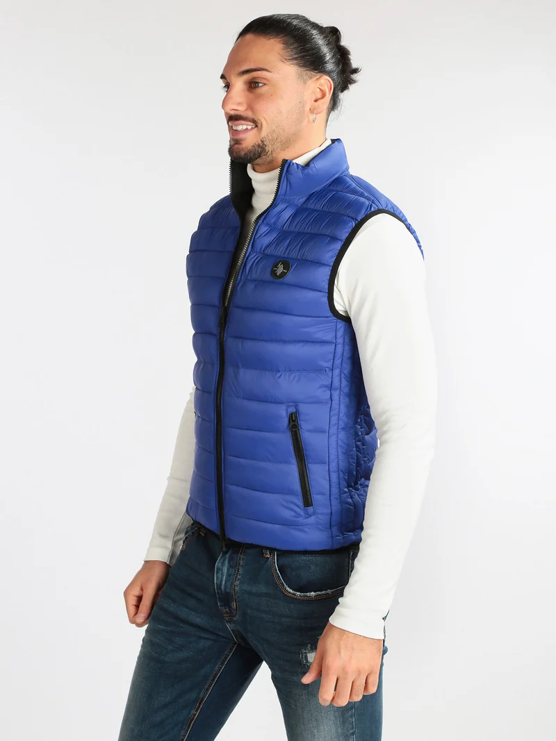 Giubbino smanicato uomo reversibile - blu