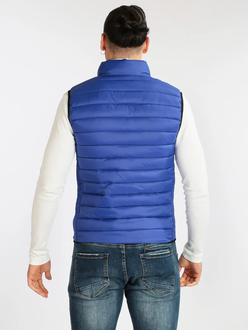 Giubbino smanicato uomo reversibile - blu