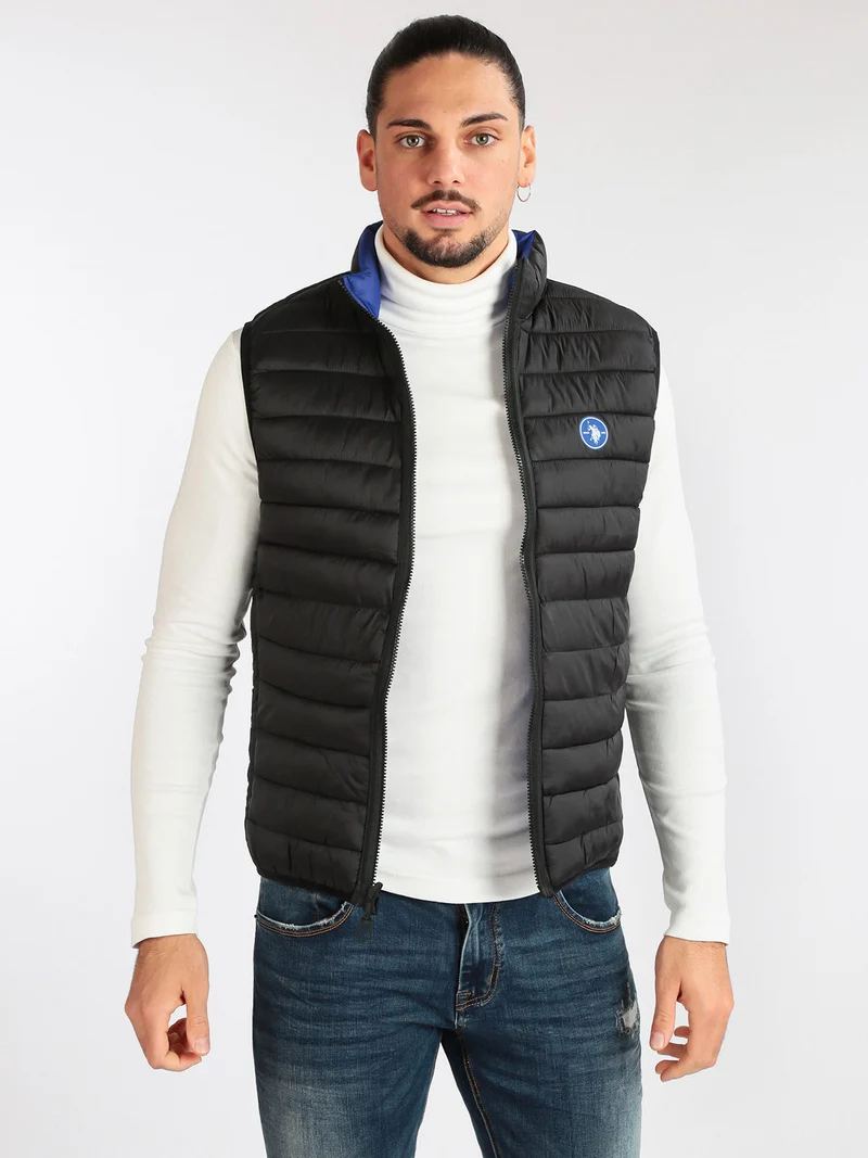 Giubbino smanicato uomo reversibile - blu