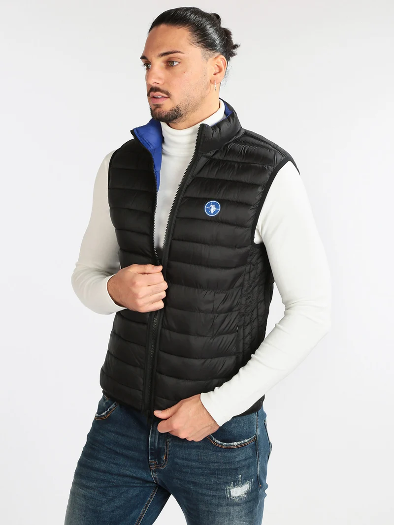 Giubbino smanicato uomo reversibile - blu