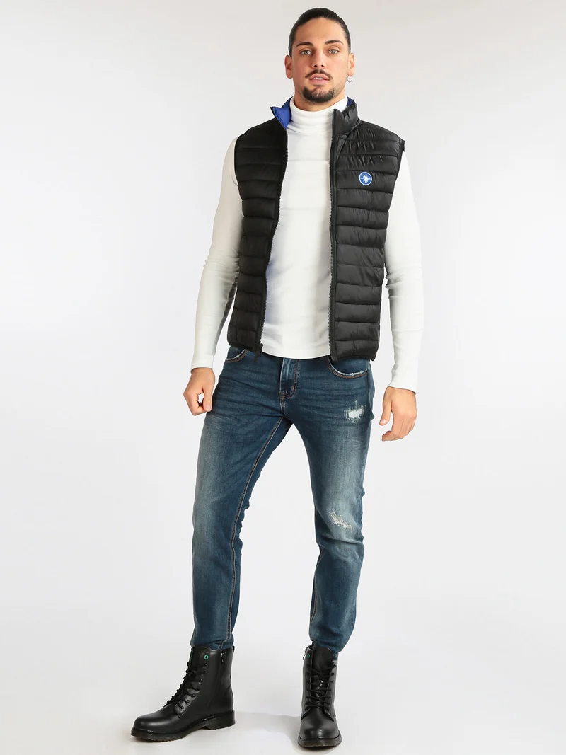 Giubbino smanicato uomo reversibile - blu