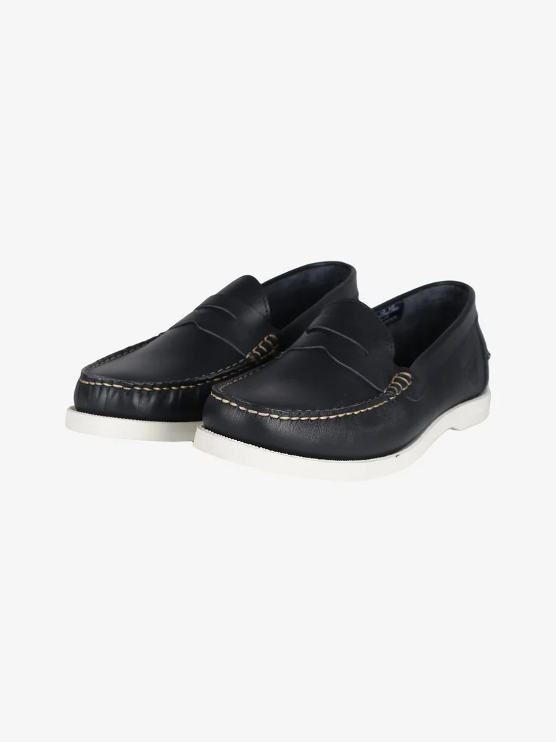 Mocassini in pelle uomo - blu scuro