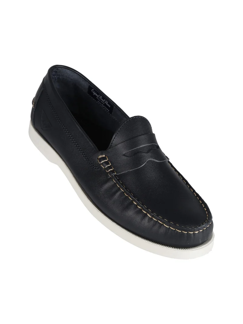 Mocassini in pelle uomo - blu scuro