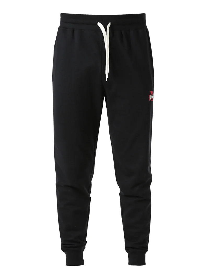 Pantaloni sportivi da uomo con coulisse e polsini - nero